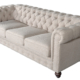 Classic Chesterfield Dark Linen Sofa