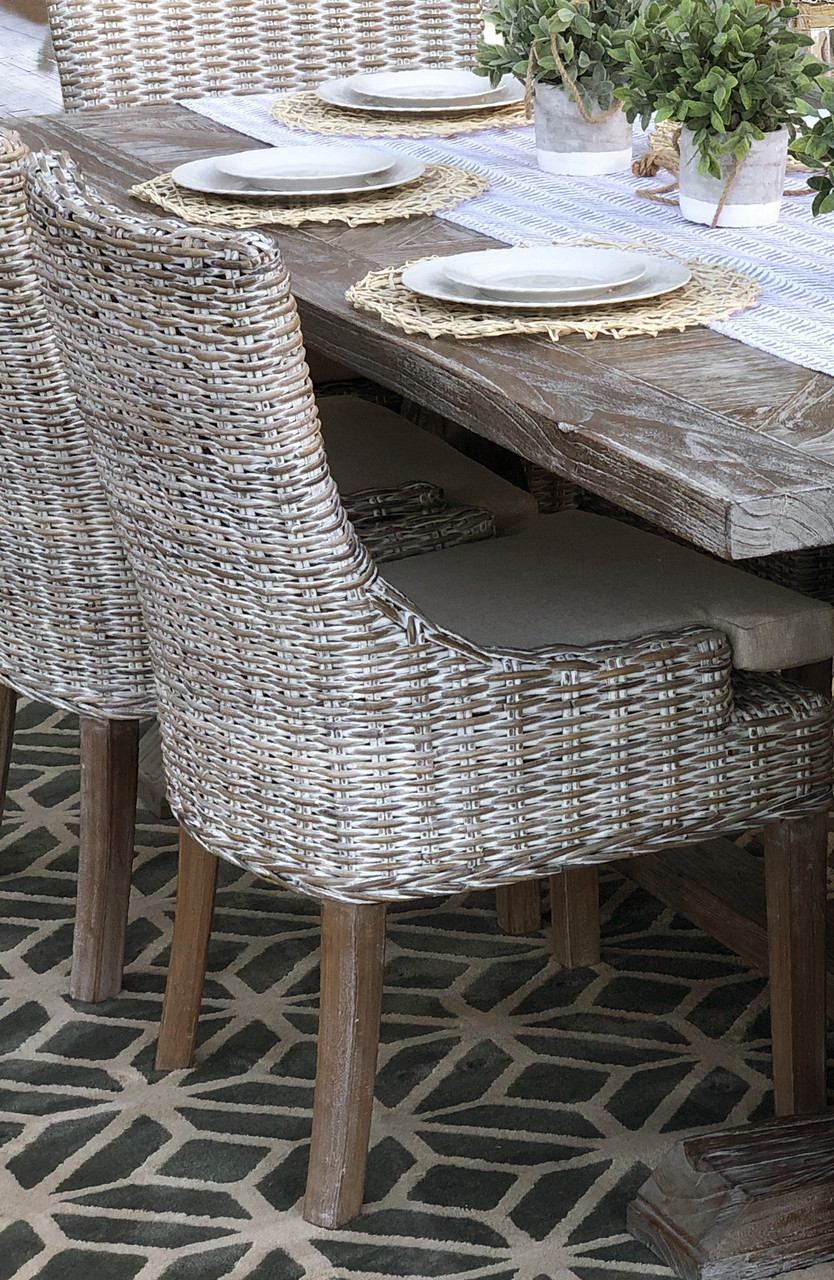 Alfresco Dining Chair Kuba Weave Savannah Wash Room Scene