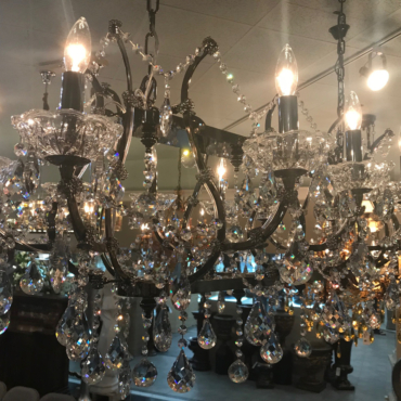 Barcelona Smoked Stainless and Crystal Chandelier