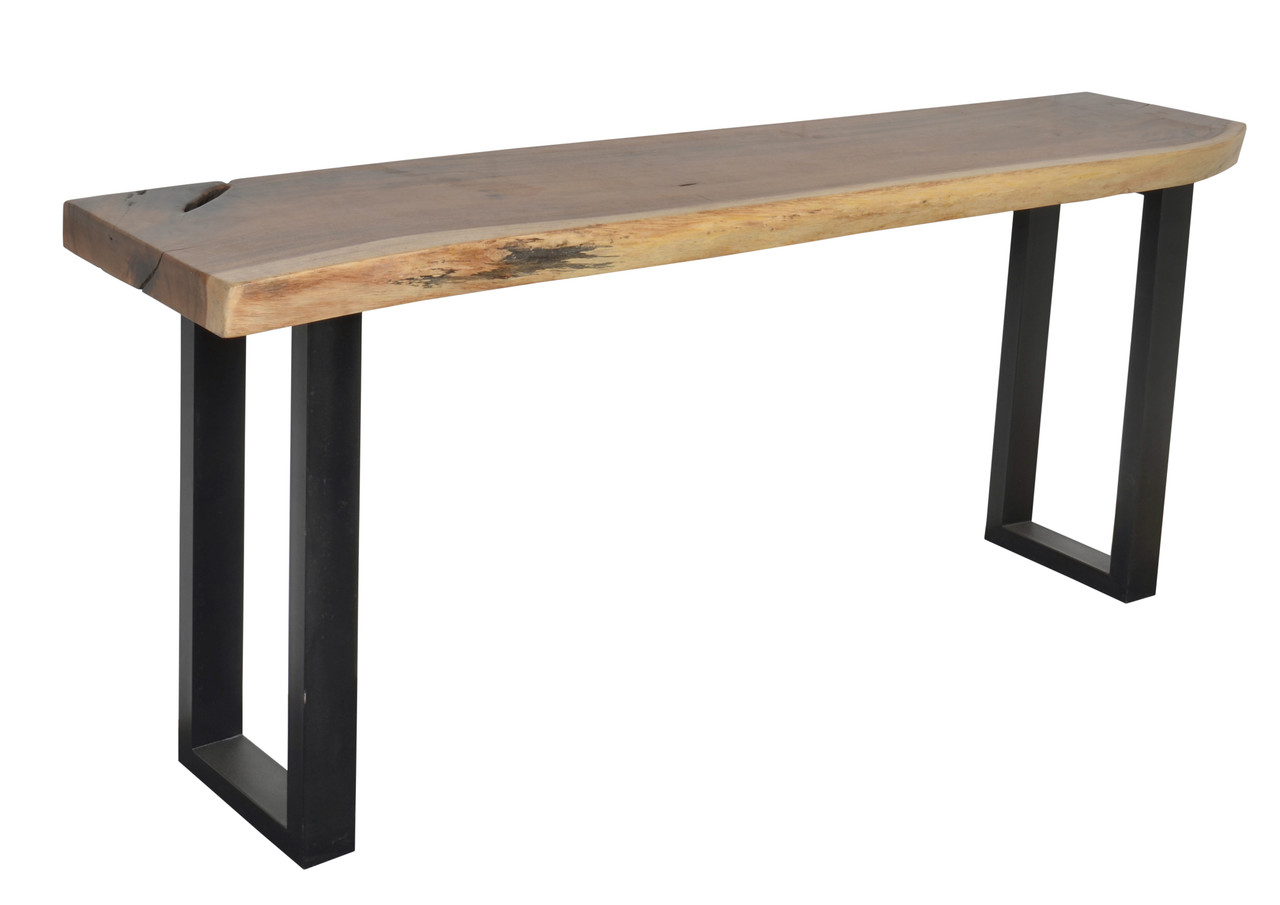Natural Suar Live Edge Console 78 Inches Long Room Scene
