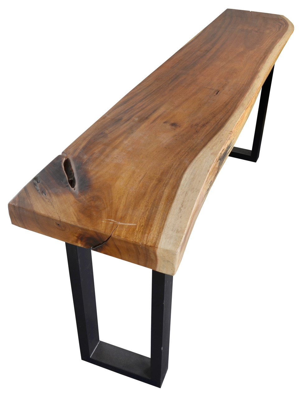 Natural Suar Live Edge Console 78 Inches Long Close Up Image