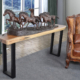 Natural Suar Live Edge Console 78 Inches Long