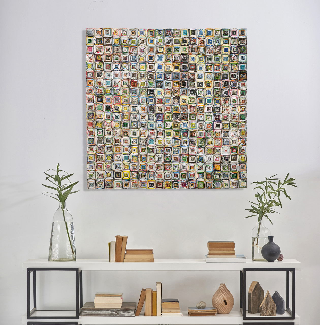 Quilled Mastaba Wall Art 40 X 40 Inches Room Scene