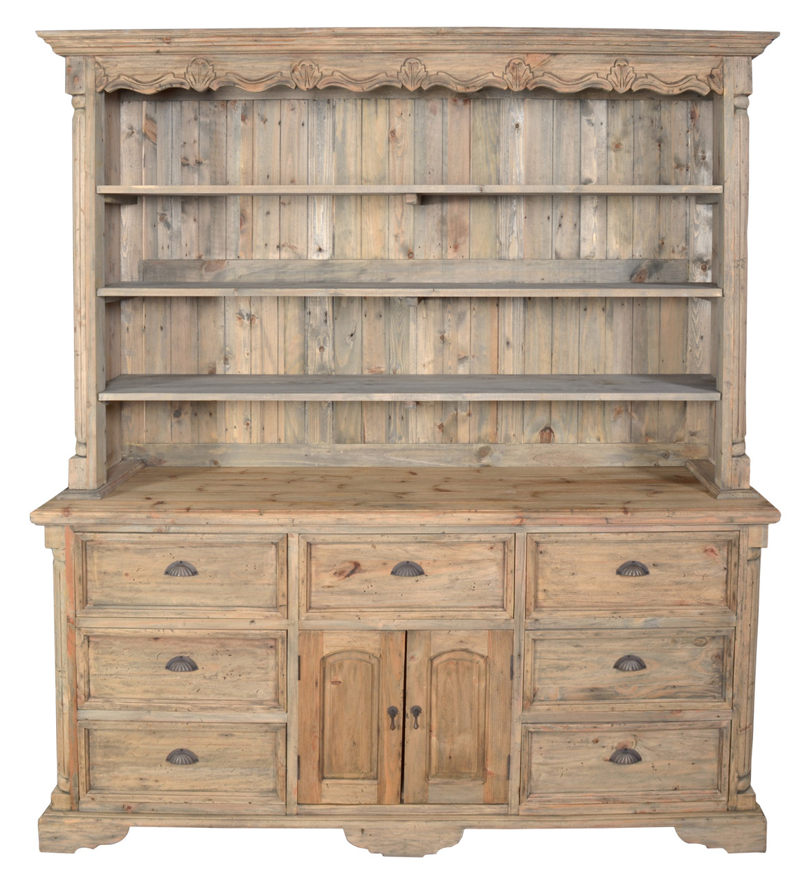 Farmhouse Cote de Azur Hutch in Natural Finish Room Scene