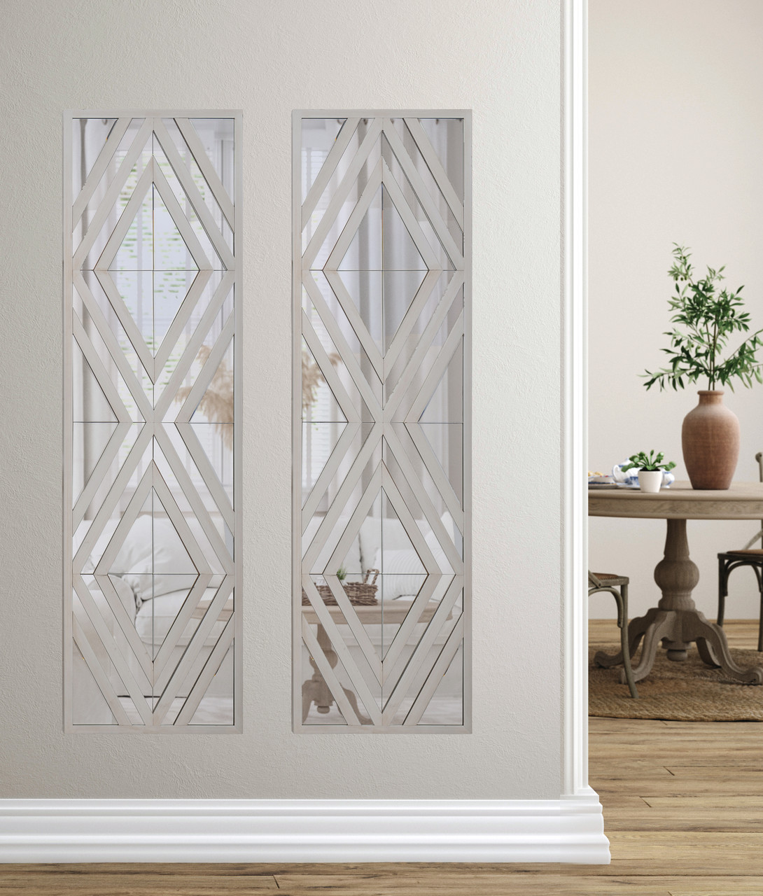 Silver Aspen Diamond 72" Mirror Room Scene