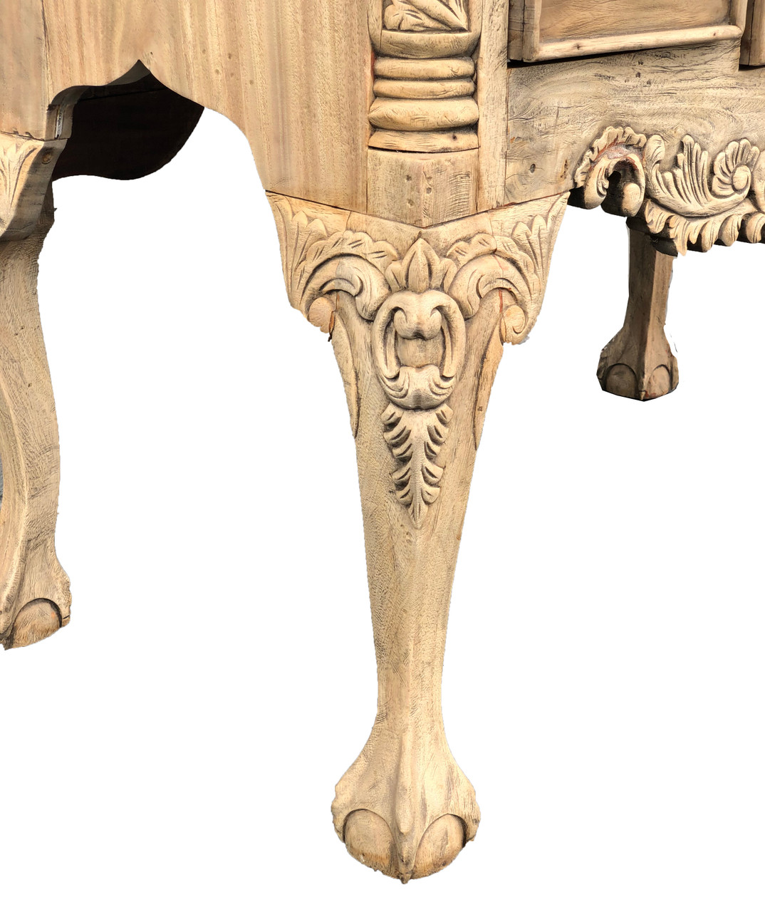 Natural Mahognay Large Chippendale Low Boy Close Up Image