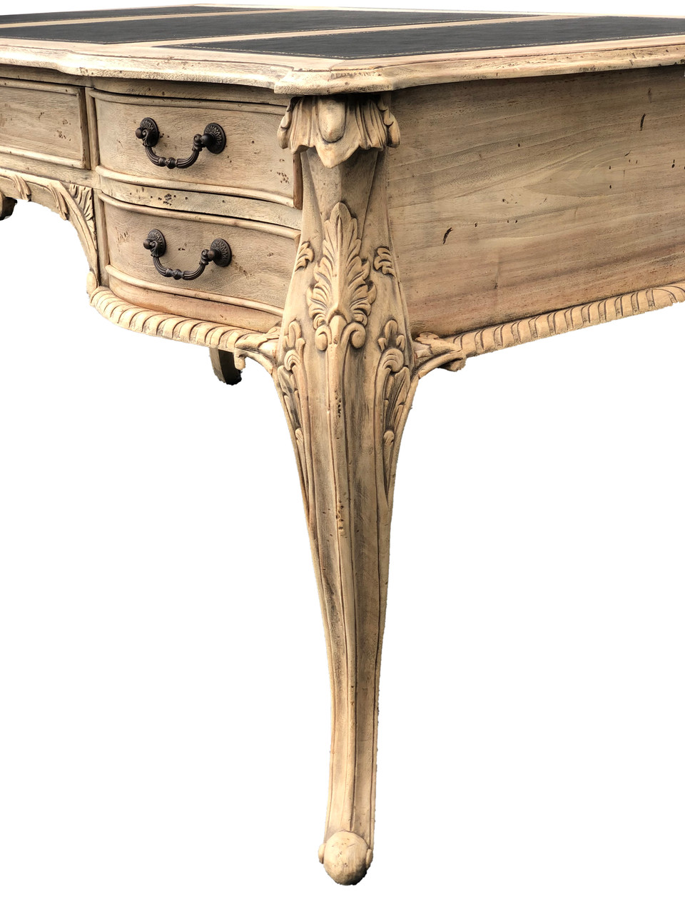 Natural Mahognay Large Chippendale Writing Desk Close Up Image