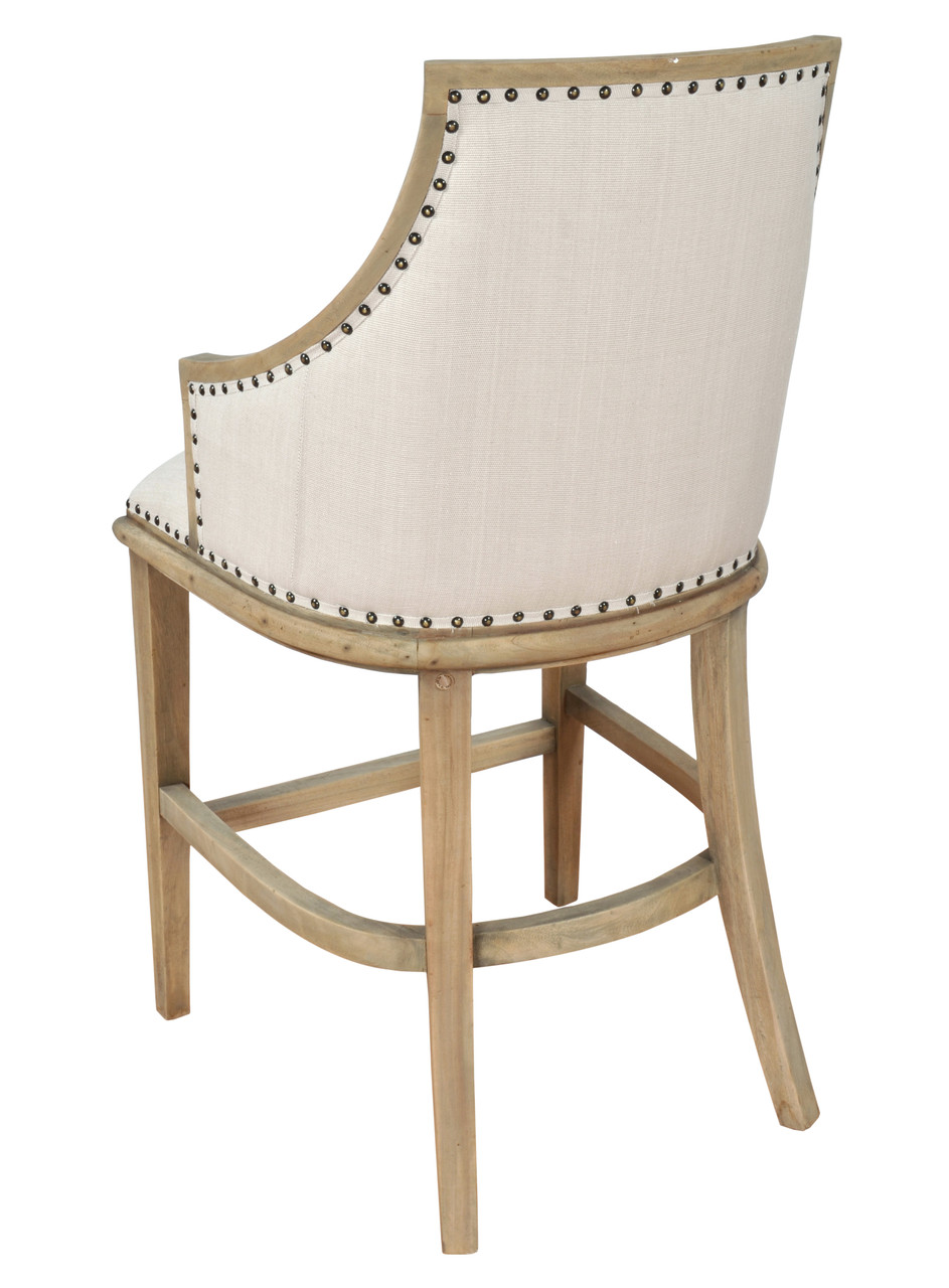 Farmhouse Barrel Counter Stool Close Up Image