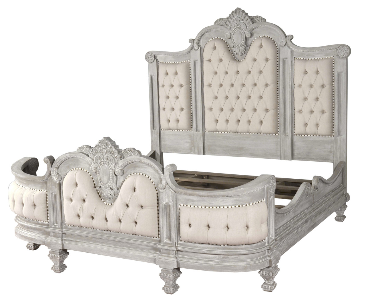 Mystique Gray Mahogany Maison Royale Bed King Room Scene