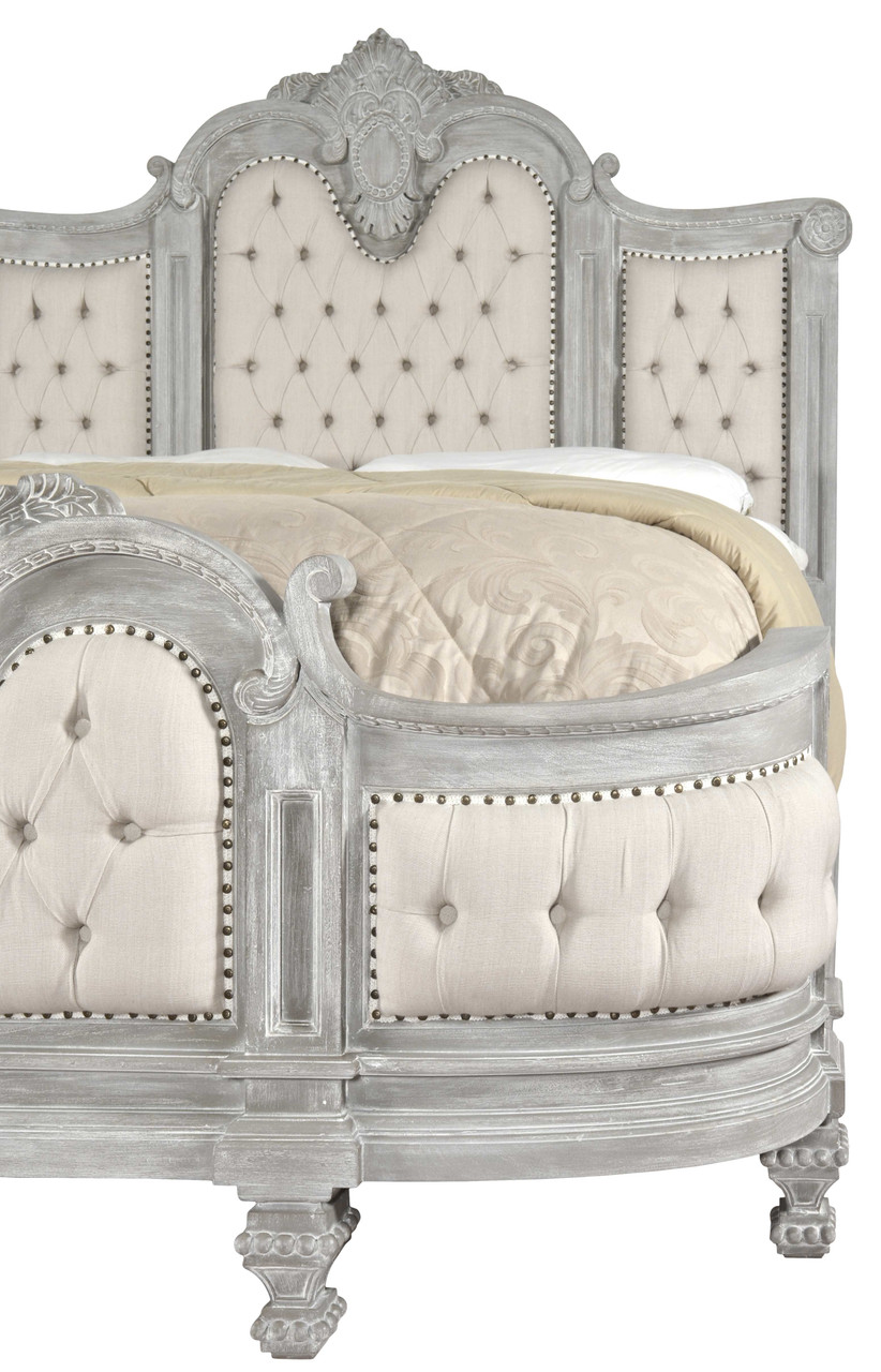 Mystique Gray Mahogany Maison Royale Bed King Close Up Image