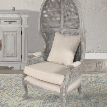 Mystique Gray Mahogany Balloon Chair