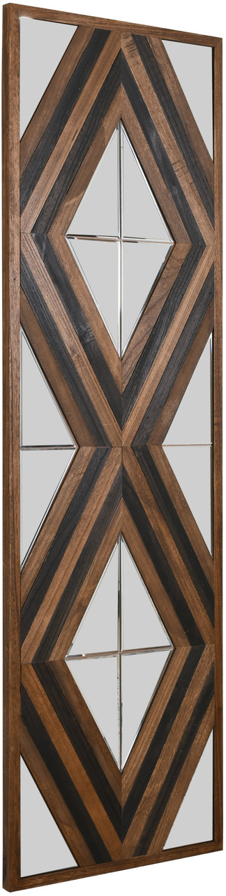 Contemporary Aspen Double Diamond Multi Tone 72 Inch Mirror Close Up Image
