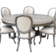Mystique Gray Mahogany Anglia Dining Table and Chair Set of 7