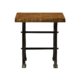 Wood and Industrial Iron Mango Parquet Lamp Table 24 Inch