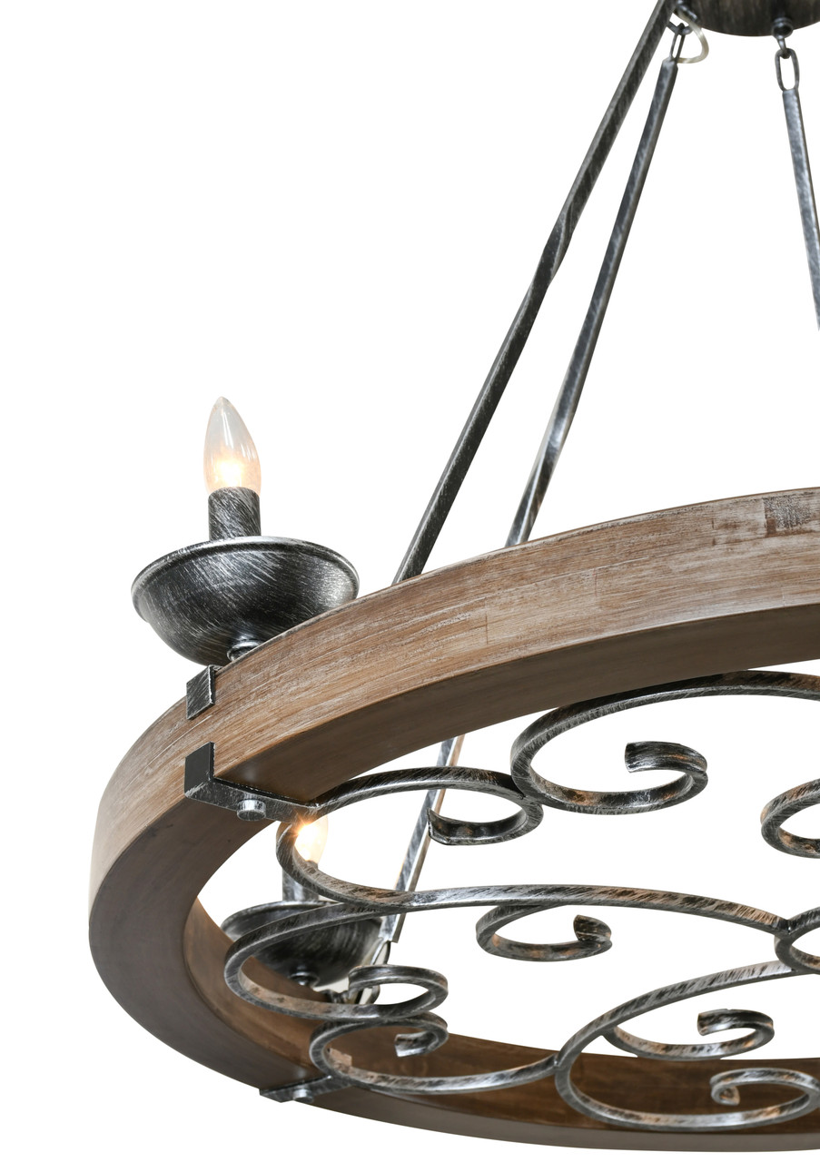 Ridge Line 38" Chandelier Close Up Image