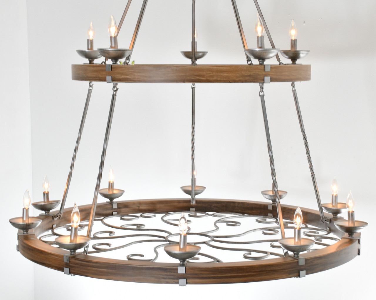 Two Tier Ridge Line 56" Chandelier Close Up Image