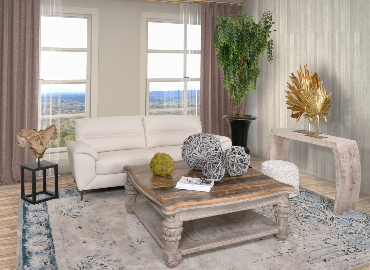 Mountain Studios Curved All Natural Slab Console Table Room Scene