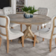 Inverness Farmhouse Reclaimed Pine 60 Inch Round Table Dining Set 5