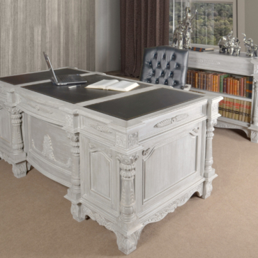 Mystique Gray Mahogany Monarch Executive Desk