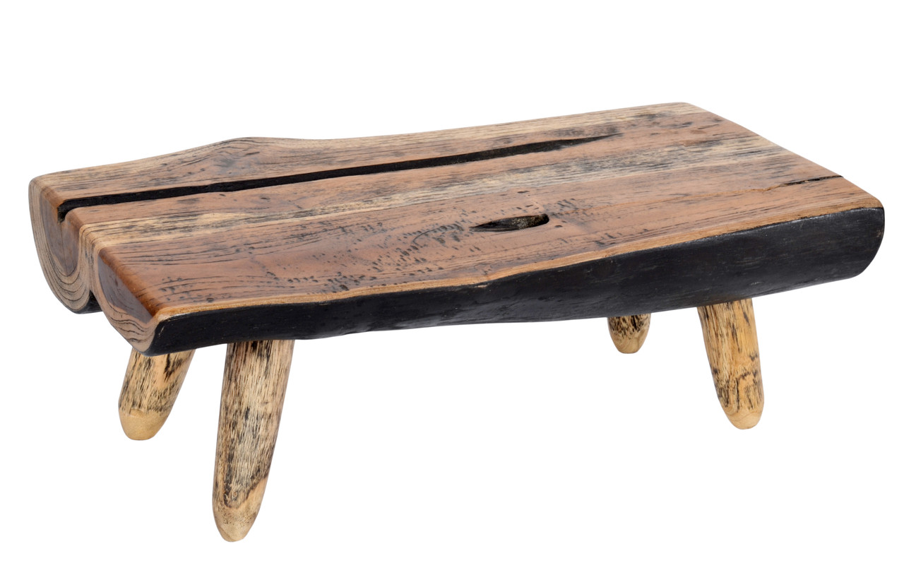 Mountain Studios Cutting Board Charcuterie Stand on Legs 19.7 Inches Natural Teak Close Up Image