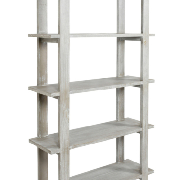 Mystique Gray Mid Century Rustic Bookshelves Etagere