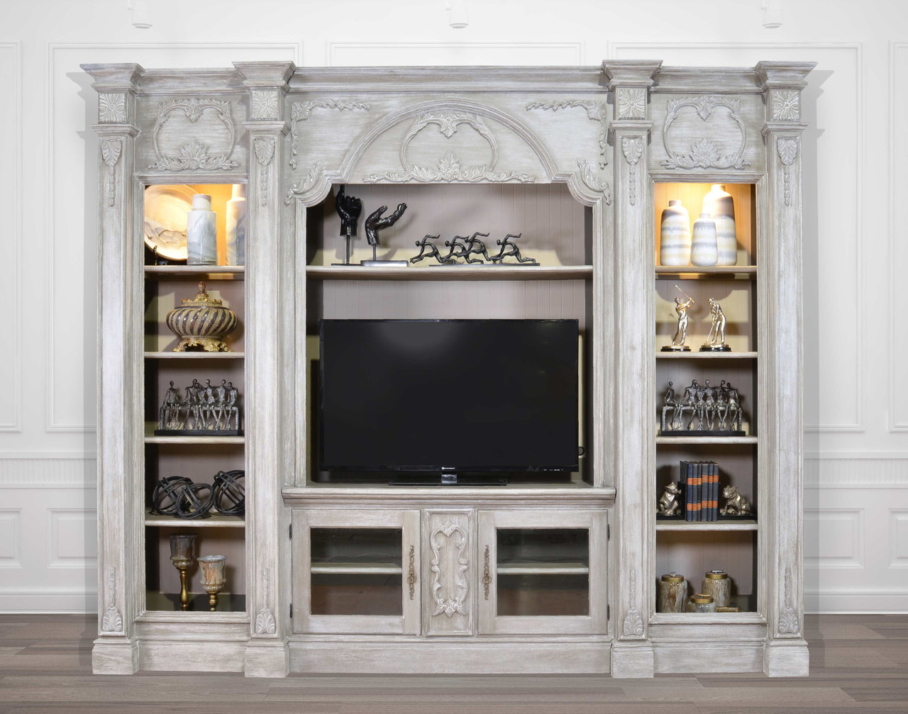 Mystique Gray Catalan Media Center Room Scene