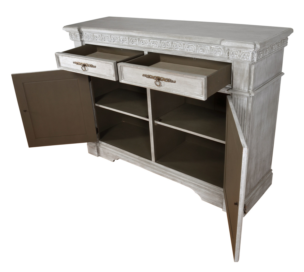 Mystique Gray Barrington Credenza Close Up Image