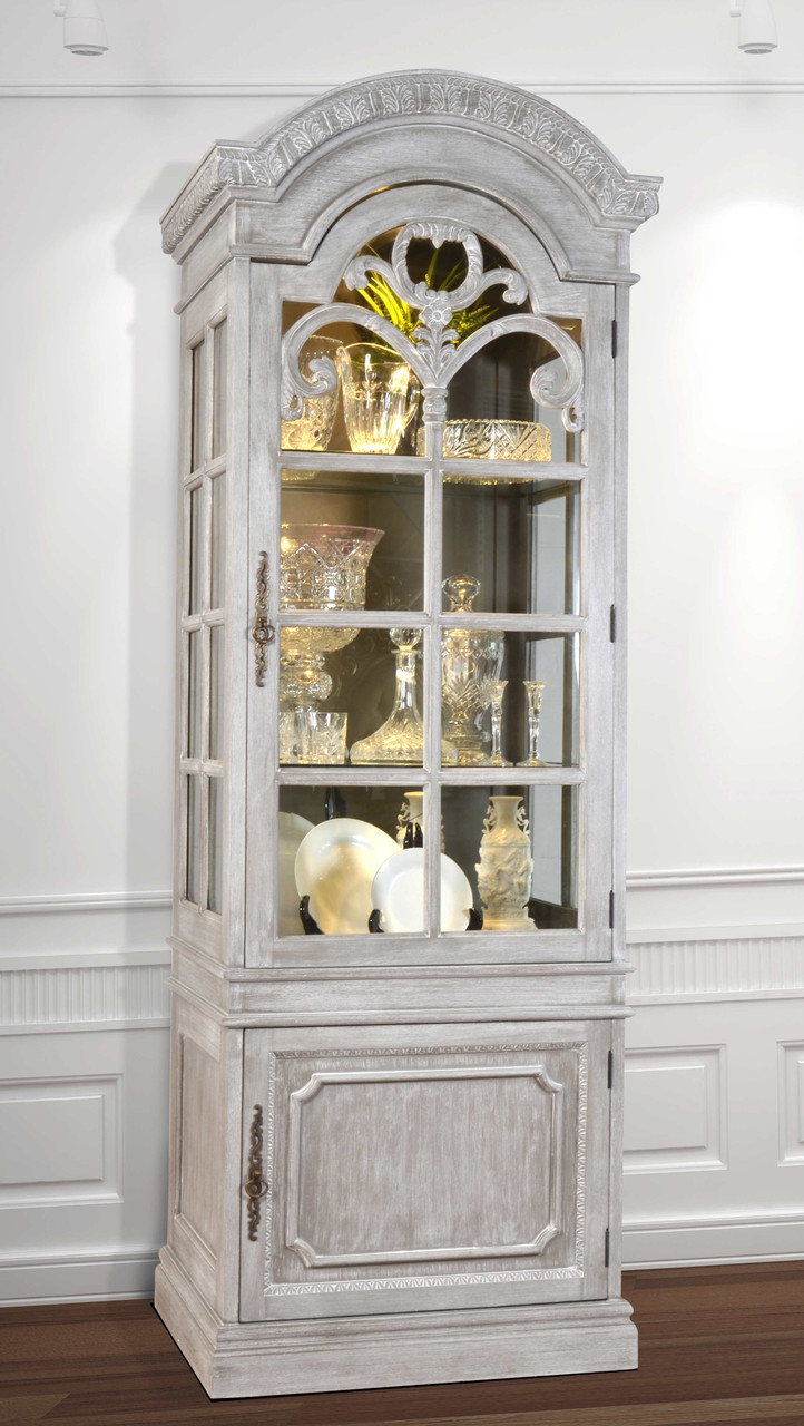 Mystique Gray Georgian Curio Cabinet Room Scene