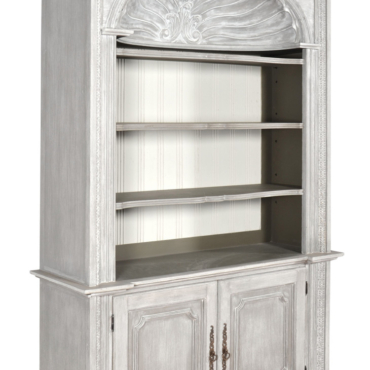 Mystique Gray Shell Library Bookcase
