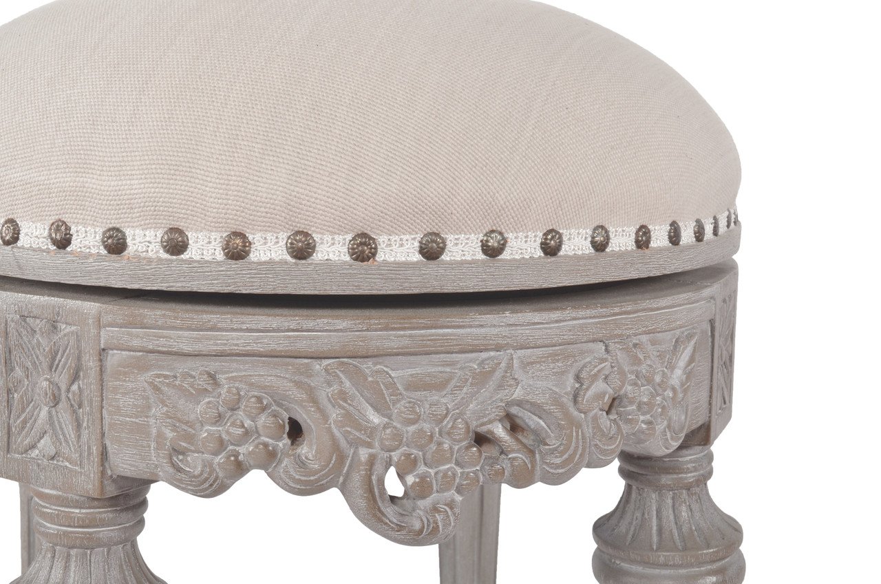 Mystique Gray Continental Swivel Counter Stool Close Up Image