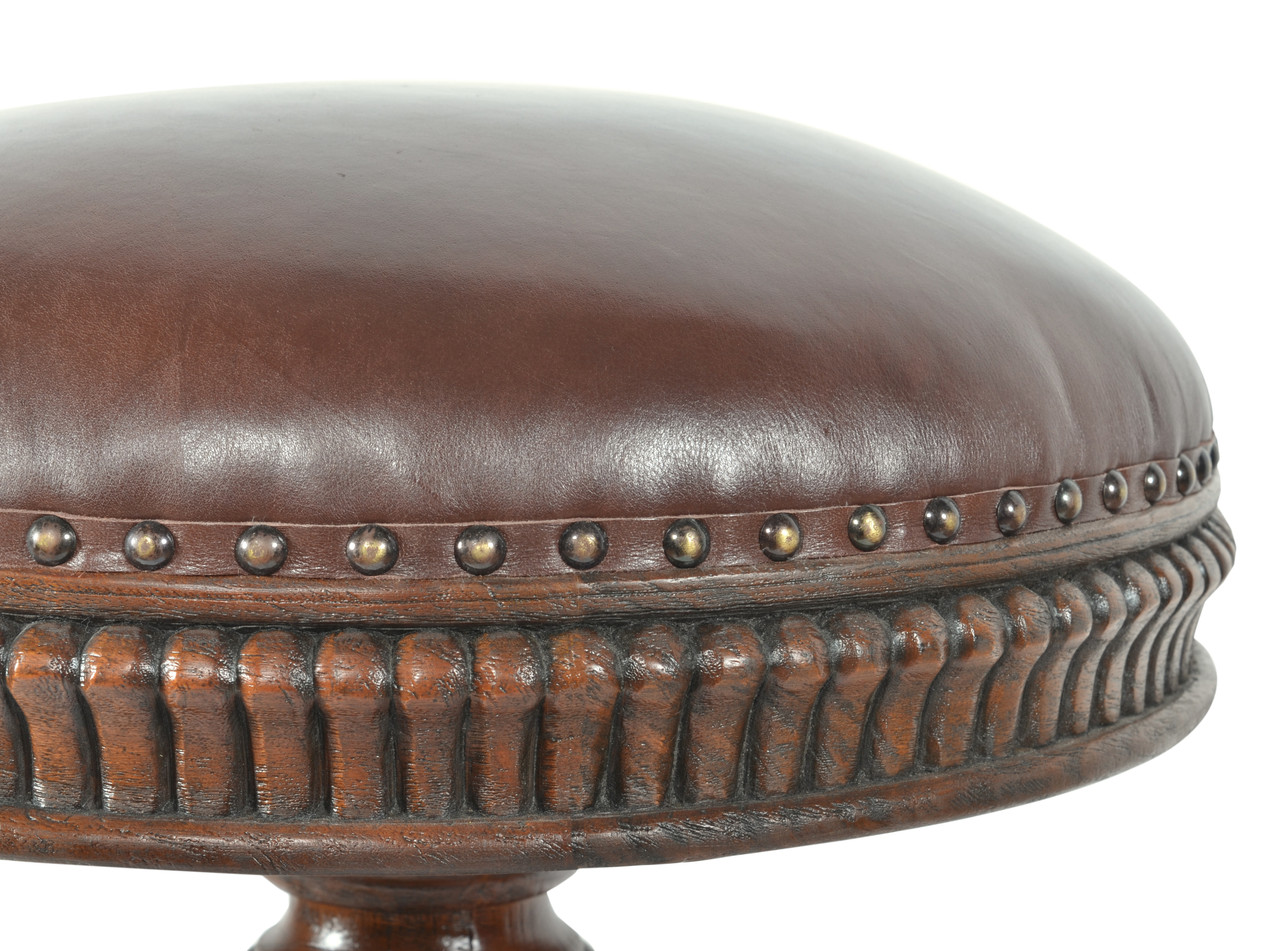 Church Street Leather Bar Height Stool Close Up Image