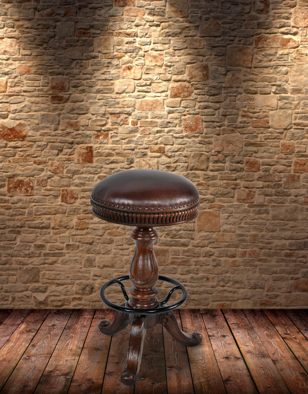 Church Street Leather Counter Height Stool Room Scene
