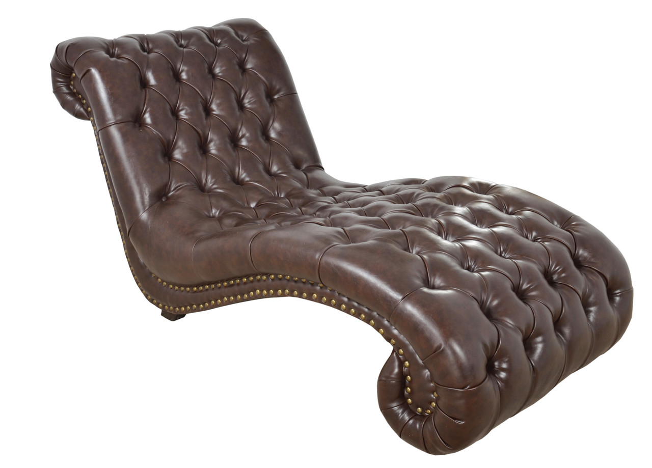 Botswana Dark Brown Micro Leather Chaise Room Scene