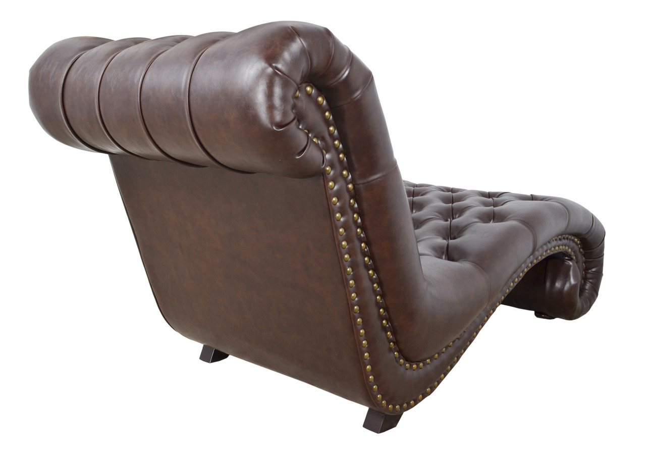Botswana Dark Brown Micro Leather Chaise Close Up Image