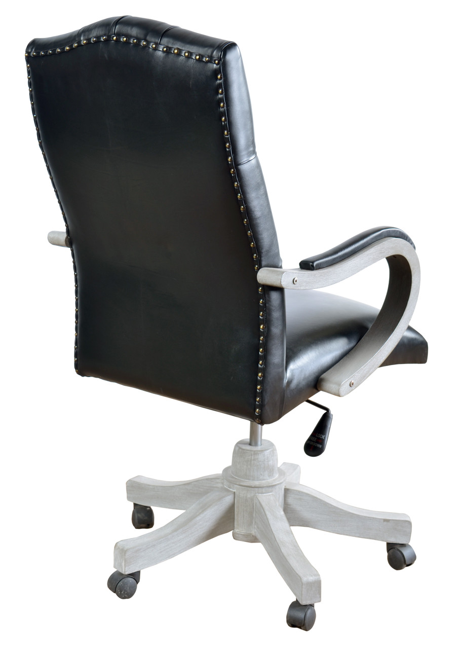 Mystique Gray Office Leather Chair Close Up Image