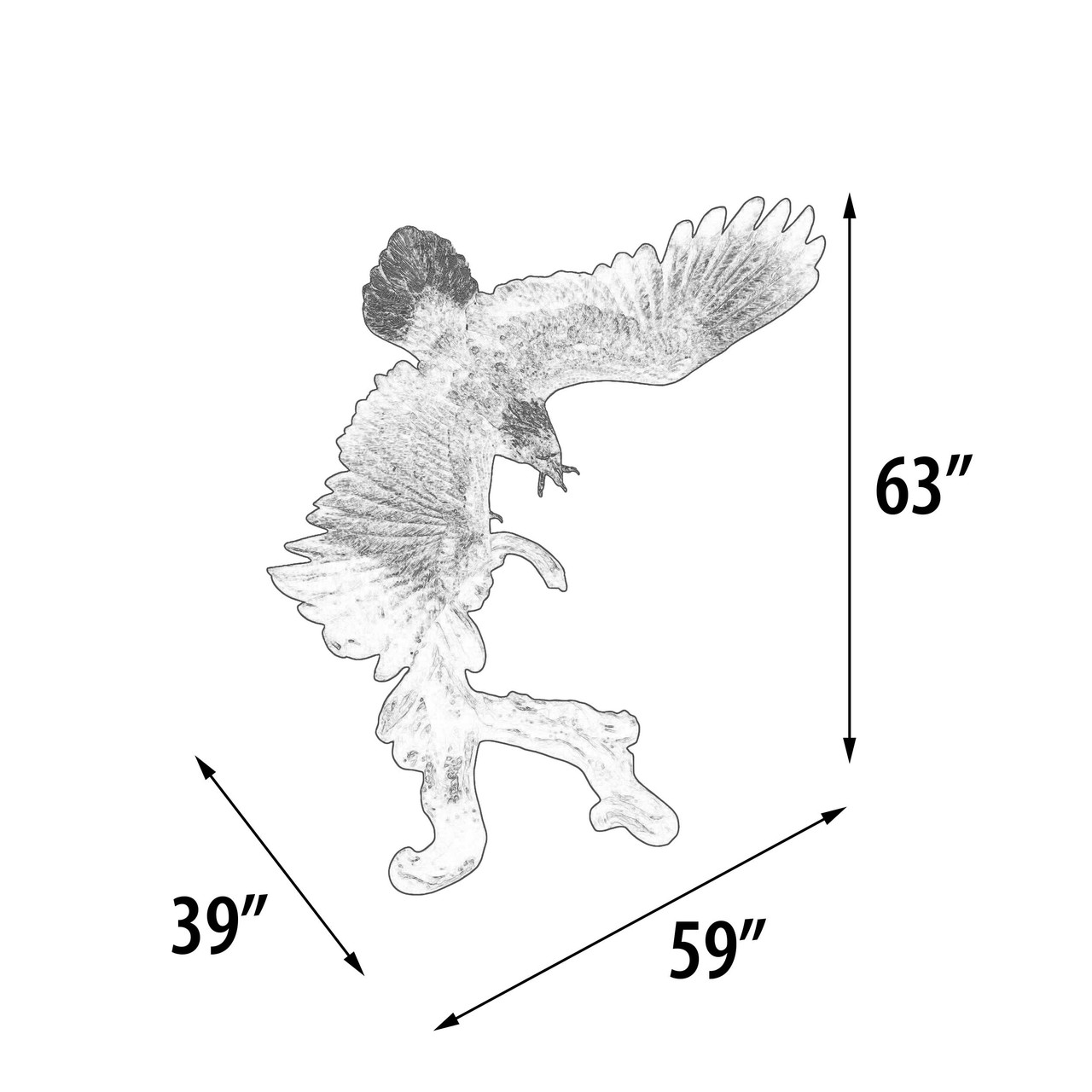 Eagle Flying Left 63 Inches Tall