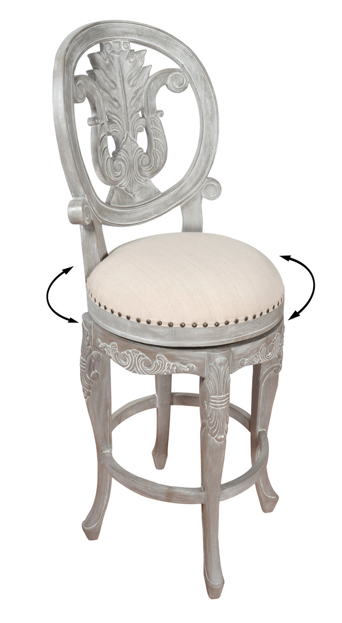 Mystique Gray Swivel Bar Stool Room Scene