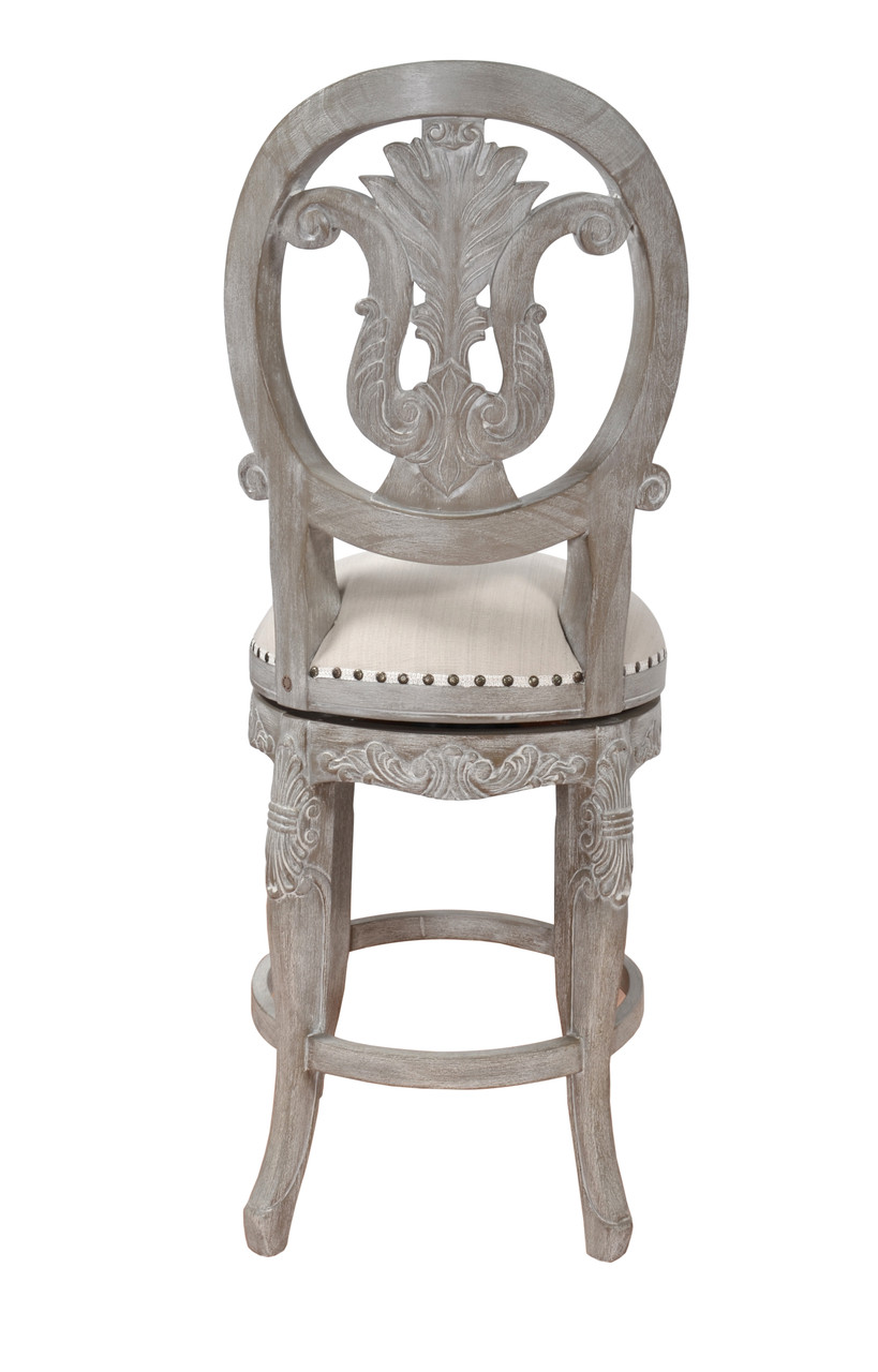 Mystique Gray Swivel Counter Stool Close Up Image