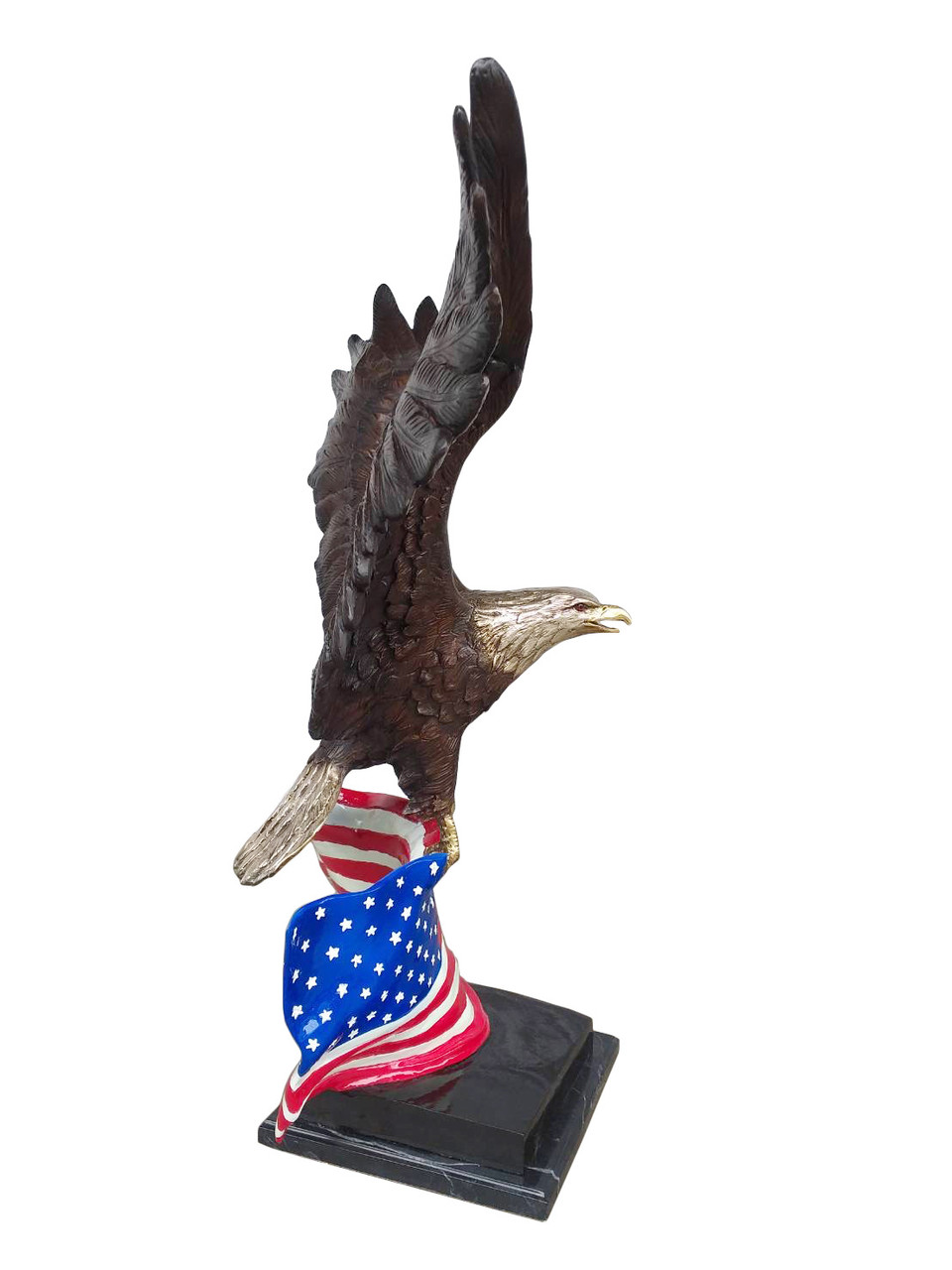 Eagle of America Flag and Marble Base Close Up Image