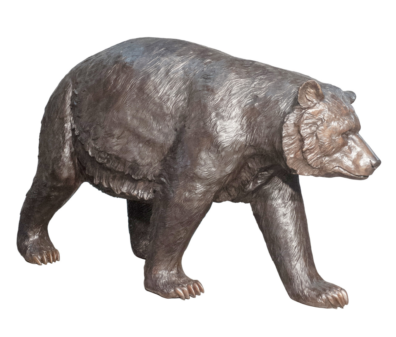 Bronze American Black Papa Bear Standing  65 Inches Long