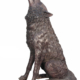 Bronze Howling Wolf Sitting 37 Inches Tall