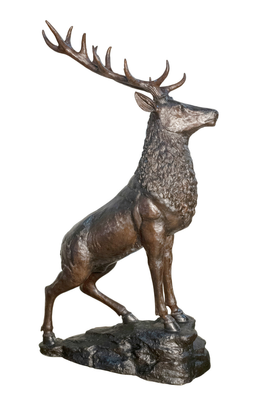 Bronze Stag On Base 75 Inches Tall