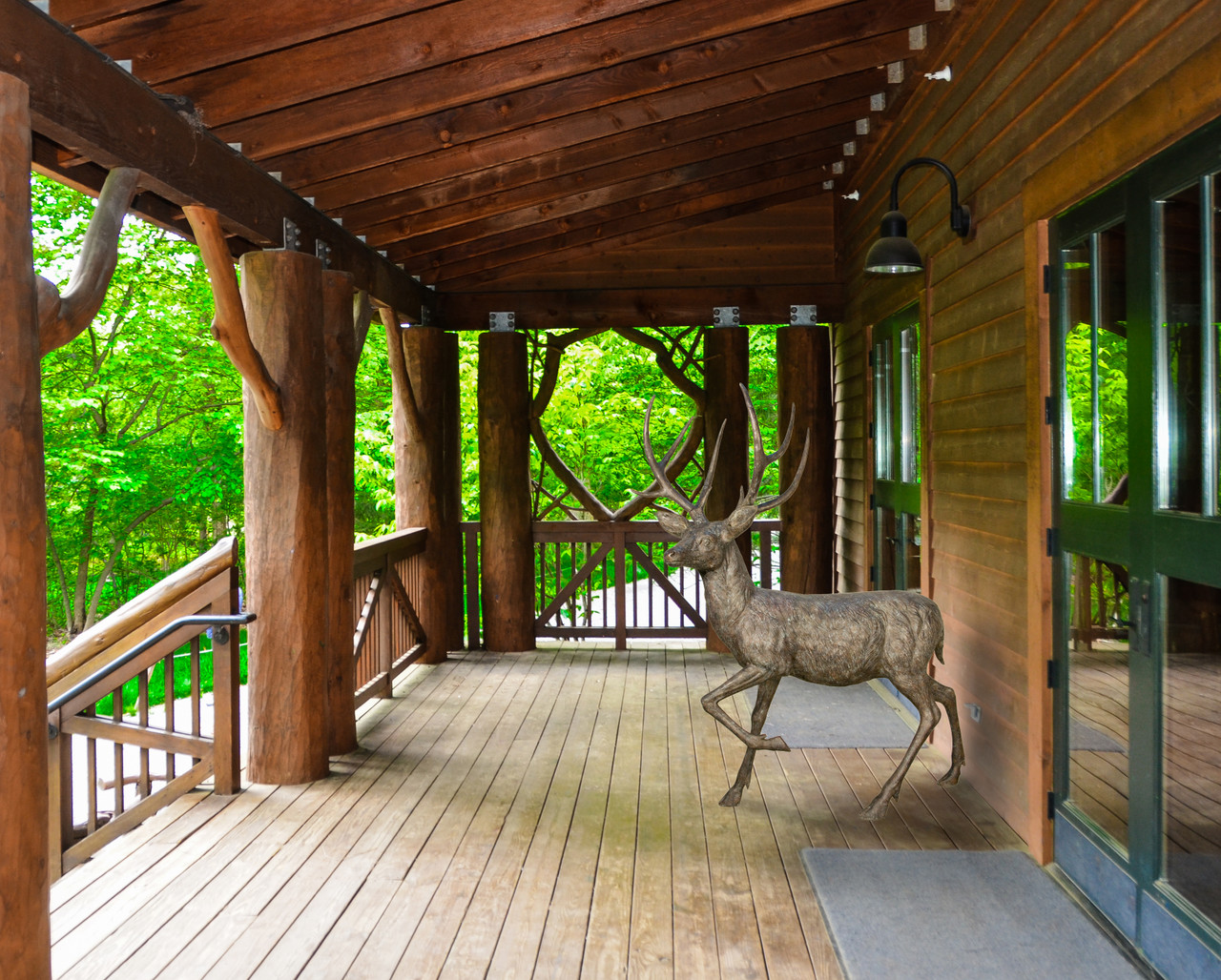 Bronze Buck Standing 62 Inches Long Room Scene
