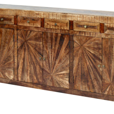 Mango Wood Solid Parquet Large Sideboard 97 Inches