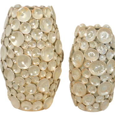 Silver Shimora Shell Vases Set of 2