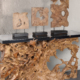 Mountain Studios Teak Organic Sculpture Set of 3 Graduated Height up to 24 Inches Tall
