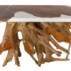 Artistic 60 Inch Floating Teak Root Console in White Epoxy Resin