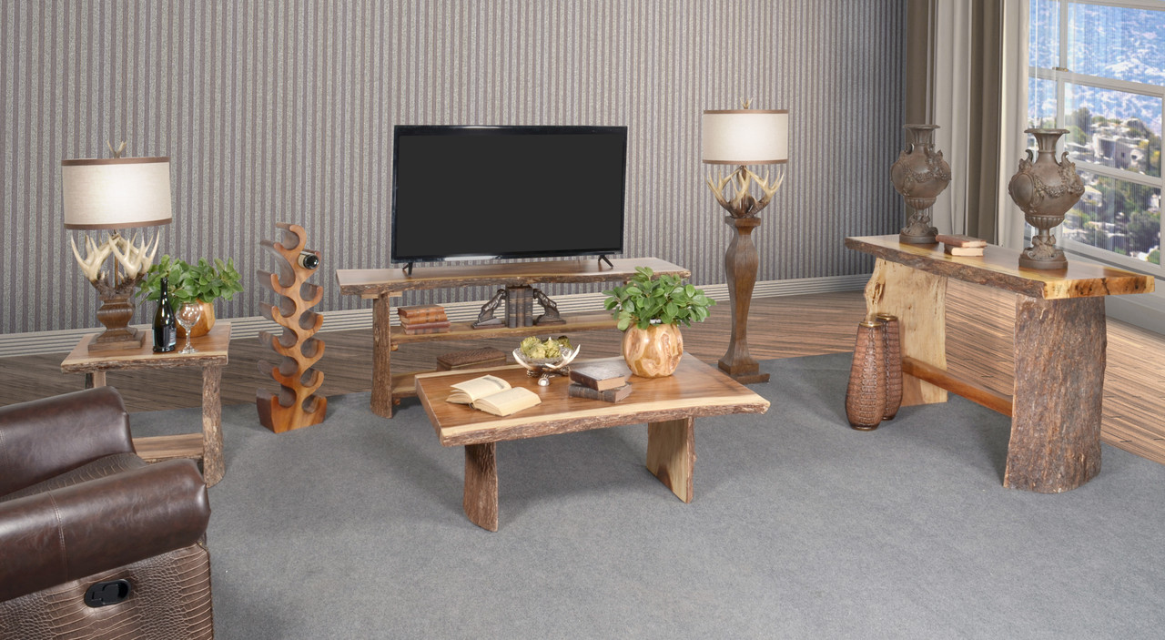 Bark TV Console Two Shelves Room Scene