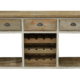 Farmhouse Console with Wine Rack White Chalk and Natural