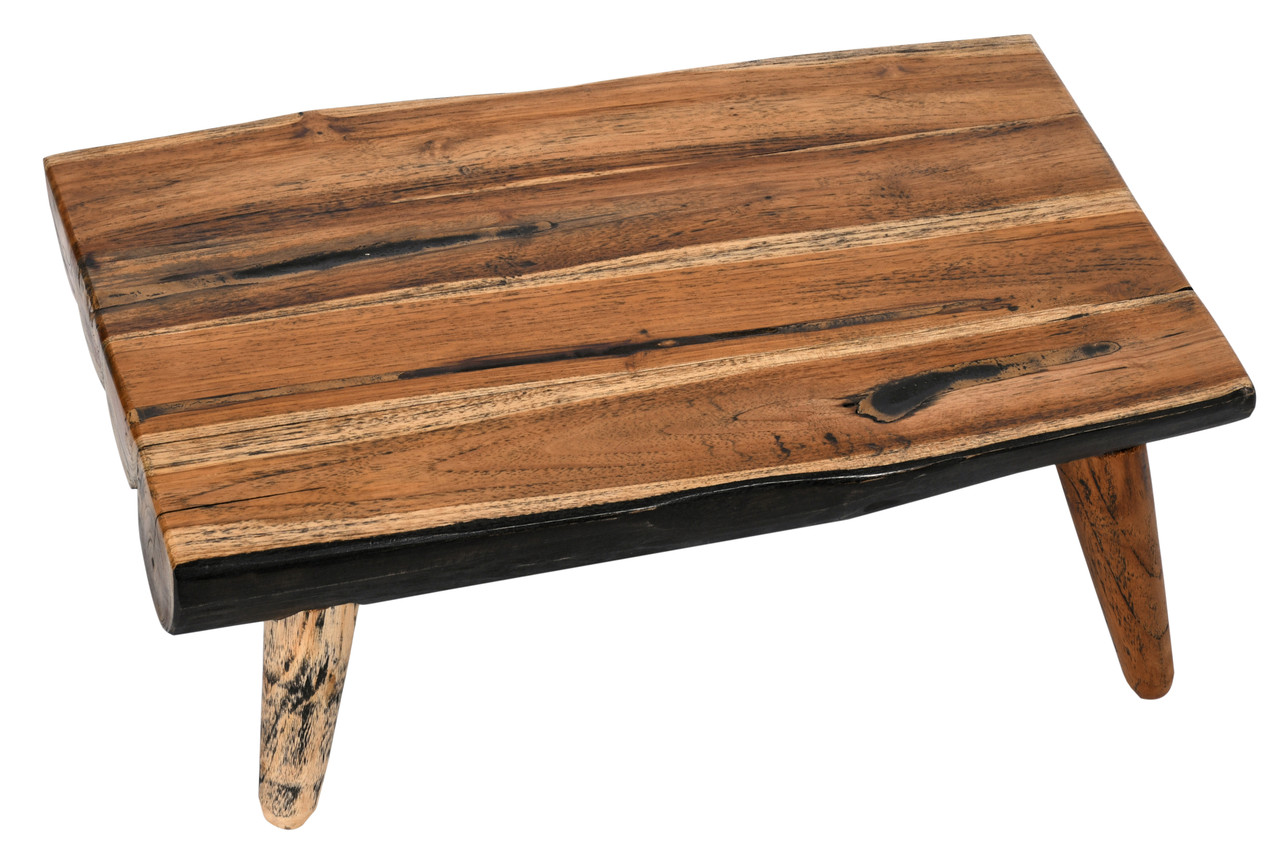 Mountain Studios Double Cutting Board Charcuterie Stand on Legs 20 Inches Natural Teak